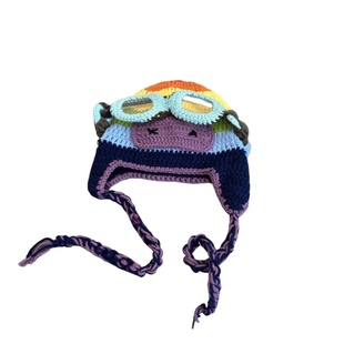 儿童帽子冬季宝宝毛线帽男童护耳帽女童加厚保暖飞行员可爱超萌帽