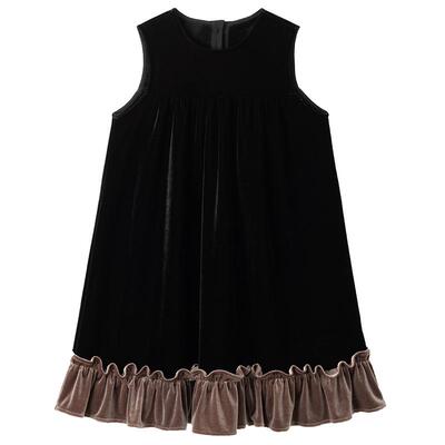 哈齿复古优雅丝绒连衣裙