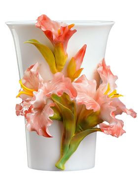 非遗釉下彩剑兰瓷花可乐杯礼物