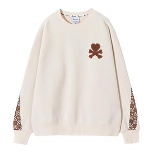 tokidoki冬季圆领织带装饰款卫衣男女同款雪尼尔复合银狐绒上衣