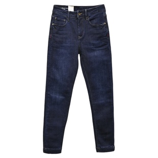 特惠ABLE JEANS女士深色牛仔裤弹力修身高腰提臀裤小脚紧身铅笔裤