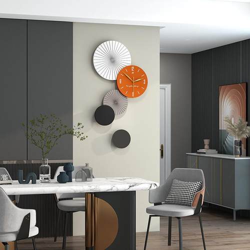 创意静音挂钟客厅时尚简约装饰时钟挂墙餐厅玄关钟表家用装饰画