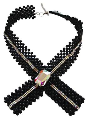 欧美新款珍珠蝴蝶领结项链女项圈