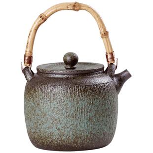 碌心 粗陶窑变复古提梁壶家用功夫茶具围炉煮茶耐高温可炭烧茶壶