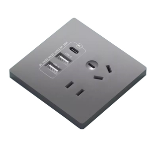 86型多孔位带usb插座typec面板20W快充墙壁家用开关五孔四孔二孔