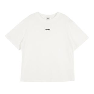 A21女装针织宽松圆领落肩短袖T恤夏季破洞设计感纯色简约上衣女生