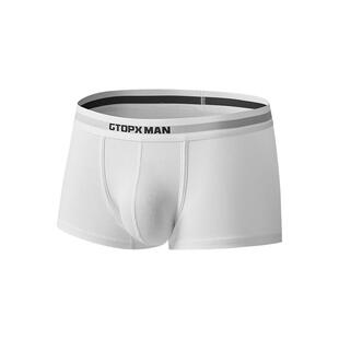 GTOPX MAN男士中低腰薄款螺纹U凸舒适平角裤欧美运动透气四角内裤