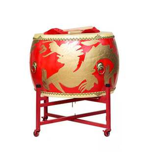 大鼓牛皮鼓中国红18寸24寸龙鼓成人儿童演出表演舞蹈堂鼓锣鼓乐器