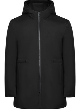 乔治白冬季高端白鸭绒羽绒服男士连帽舒适防风保暖外套休闲