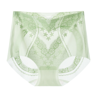 瑰菲女神高腰舒适透气夏季薄款无痕裸感冰丝薄荷大码收腹内裤5213