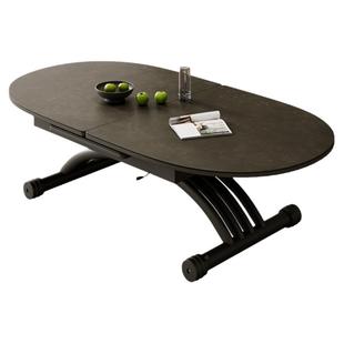 欧乐派岩板餐桌茶几可升降折叠拉台两用移动家用小户型钢架多功能