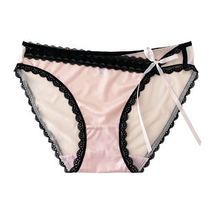嫩粉心绪 甜美性感内裤女纯欲风低腰蕾丝花边网纱三角裤2025新款