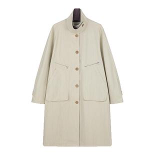 solighter 法式复古撞色立领风衣女秋季2025新款宽松中长款外套