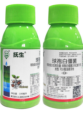 绿海 球孢白僵菌100亿孢子悬浮剂  小菜蛾玉米螟地下害虫杀虫剂