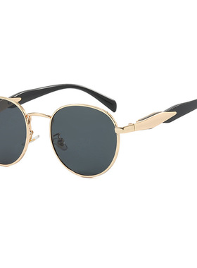 2025新款网红圆框太阳镜女复古欧美圆脸墨镜男ins街拍潮流眼镜