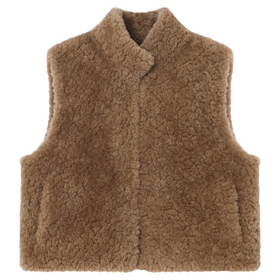 Basic House/百家好立领马甲女款冬季新款叠穿显瘦保暖背心上衣