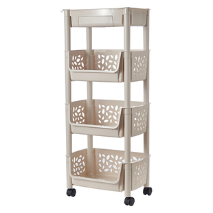 厨房置物架多层收纳架子零食小推车多功能落地柜夹缝放菜筐蔬菜篮