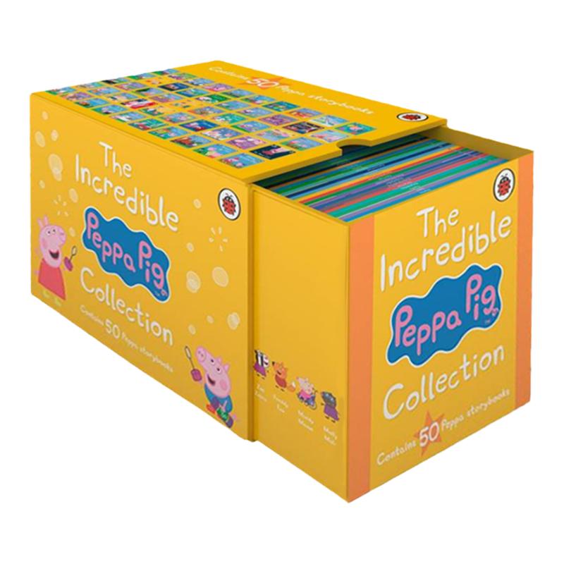 小猪佩奇英文绘本 peppapig 50册黄盒子Peppa Pig 1-50 Collection Yellow英文原版儿童英语启蒙故事书粉红猪小妹 早教益智图画书