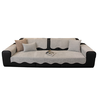 雪尼尔沙发垫四季通用2025新款固定防滑客厅皮沙发坐垫加厚盖布巾