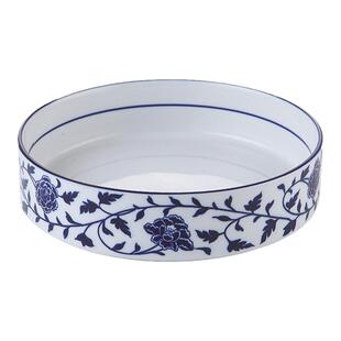 大地恒基青花瓷酒店陶瓷餐具福碗家用加厚直口汤碗深盘糕盘蒸蛋盘