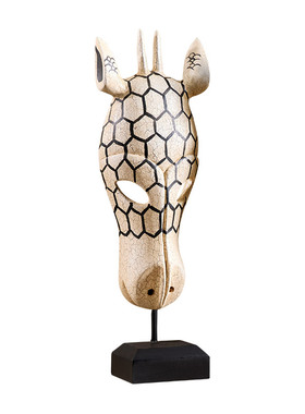 东南亚风斑马头装饰摆件创意家居