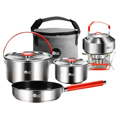 岛奇户外锅具套装不锈钢