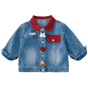 女童春装儿童牛仔外套2026新款宝宝春季薄款牛仔衣超好看洋气时髦