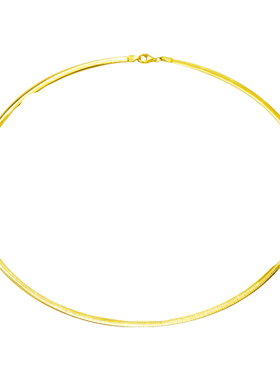 ADHORAS925银轻奢双色车花卜面项圈性时尚锁骨链送闺蜜生日礼物