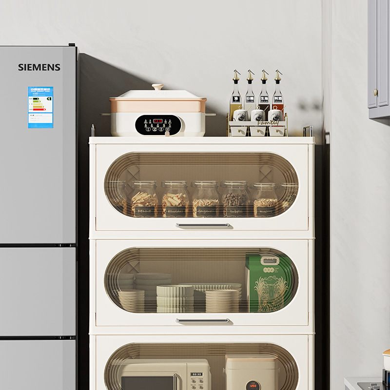 厨房置物架多功能碗柜橱柜餐家用微波炉储物柜柜子多层收纳落地边