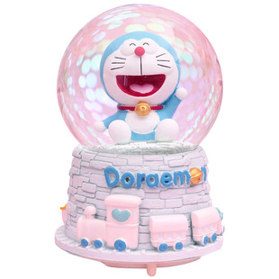 哆啦a梦水晶球音乐盒闪光旋转叮当猫儿童玩具摆件男女孩生日礼物