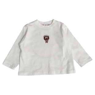 男童白色长袖T恤纯棉薄款春秋打底衫洋气中小童休闲卡通体恤百搭T