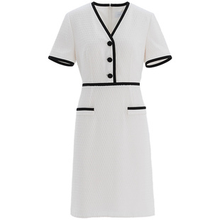 OBEG欧碧倩轻熟小香风连衣裙早秋款都市通勤职业裙50483502