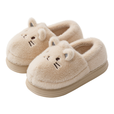 棉拖鞋女款室内家居包跟毛绒