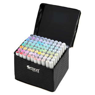 6801STA斯塔马克笔小灰杆酒精油性双头80色庐山室内景观学生用手绘服装设计美术绘画动漫专用彩色笔168全套装