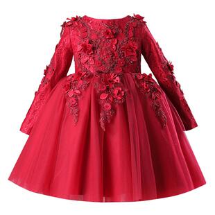 女童礼服轻奢公主裙高端儿童主持人走秀洋气演出服女孩生日晚礼服