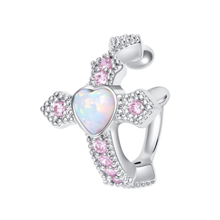 RecoPan少女的祈祷/原创十字架粉色少女甜美可爱无耳洞耳夹耳骨夹