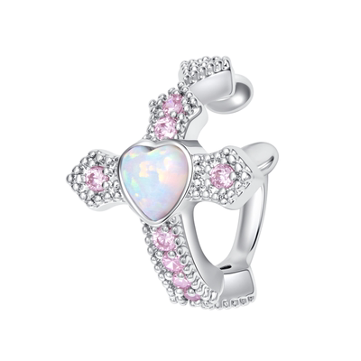 RecoPan少女的祈祷十字架耳骨夹