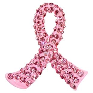 高档镶钻粉红丝带胸针关爱女性乳腺健康公益宣传标识纪念徽章配饰