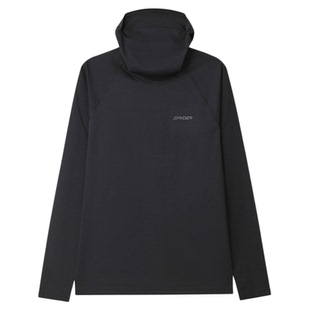 【明星同款】SPYDER蜘蛛秋冬男子细小格子孔眼布运动长袖连帽T恤