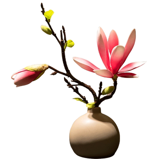 新中式仿真花玉兰花艺禅意花瓶套装餐桌茶几摆件家居装饰盆景格调