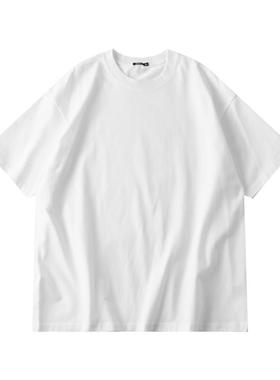 三福2024夏季新款短袖t恤男纯色300g重磅宽松圆领打底衫483368