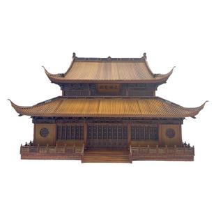 中式木雕家居摆件仿古建筑模型大雄宝殿沙盘软装设计厂家直销