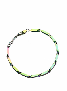 【让帅更帅】高级感炫彩菱形竹节项链手链 不掉色不怕水性感钛钢