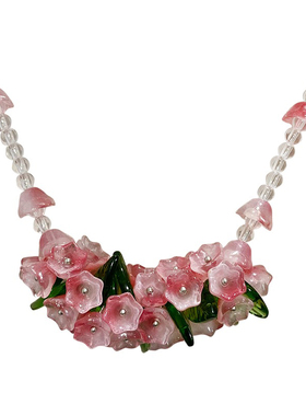 showdigu甜美花朵项链