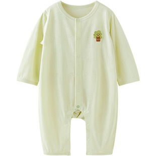微狮牧尼婴儿连体衣春夏透气空调服宝宝衣服长袖睡衣夏天哈衣爬服