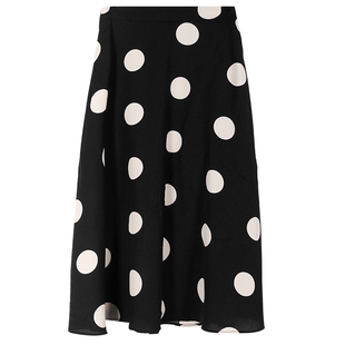 米思阳2025夏季新款气质优雅减龄波点半身裙高腰显瘦a字裙子1778