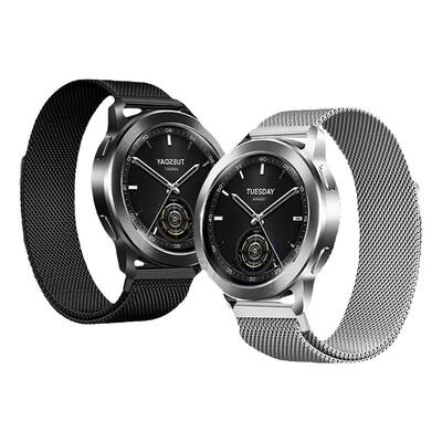 适用小米watch5新款S5手表带S4sport按压式米兰双磁吸s3腕表带S2运动watchS1/pro智能color/2男生女生春夏