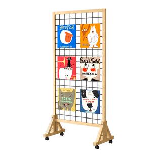 木质框带轮可拆多功能户外展示架幼儿园商场美术作品展示落地架子