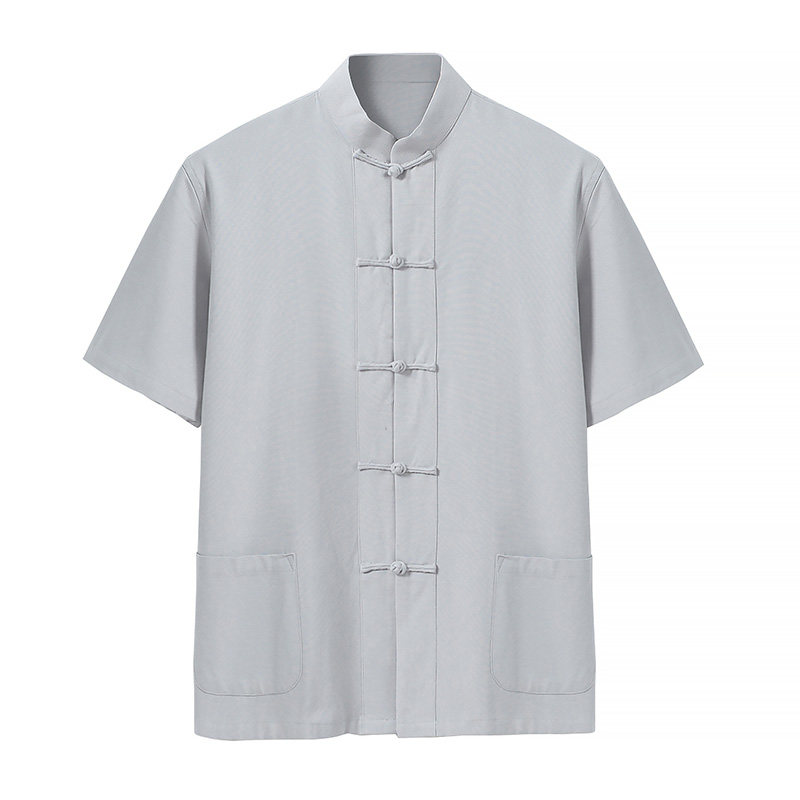 纯棉粗布男青年盘扣太极服唐装