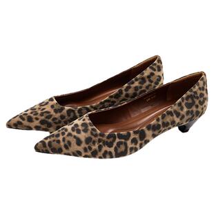 [律政佳人]莎莎苏2025秋冬新款尖头低跟法式通勤浅口单鞋豹纹女鞋